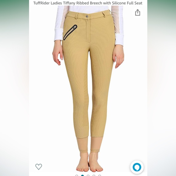 TuffRider Pants - TuffRider Ladies Tiffany Ribbed Breech with Silicone Full Seat